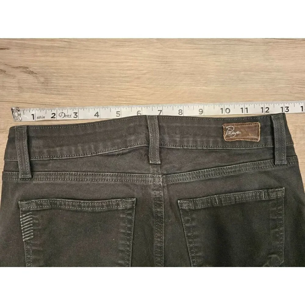 Paige Verdugo Jenning Dark Green Jean Pant size 25 - Picture 3 of 6